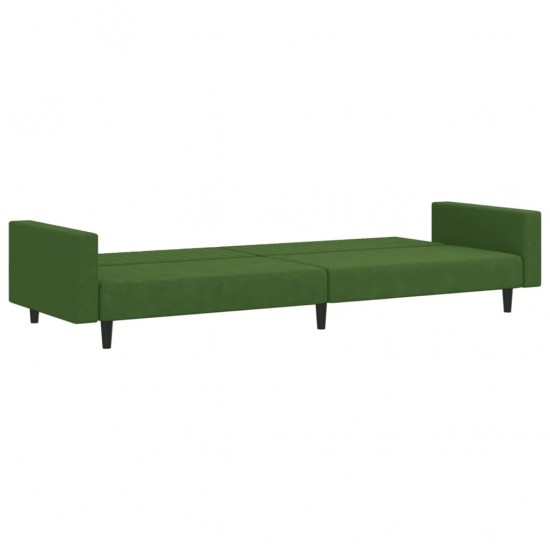 Dvivietė sofa-lova, tamsiai žalios spalvos, aksomas