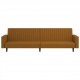 Dvivietė sofa-lova, rudos spalvos, aksomas