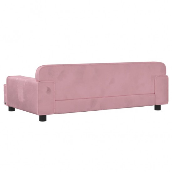 Vaikiška sofa, rožinės spalvos, 90x53x30cm, aksomas