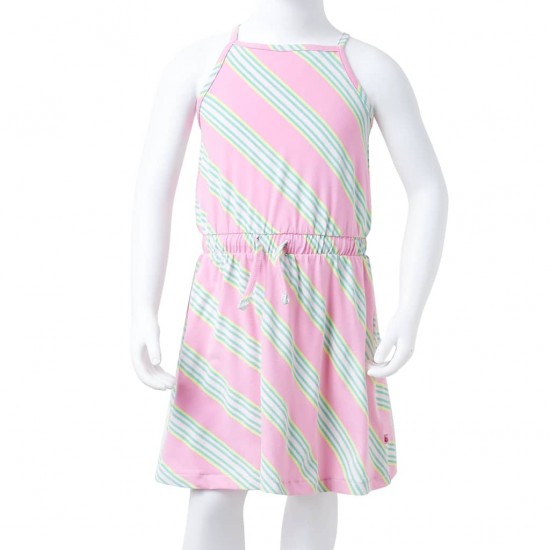 Vaikiška suknelė su sutraukiama juostele, rožinė, 140 dydžio