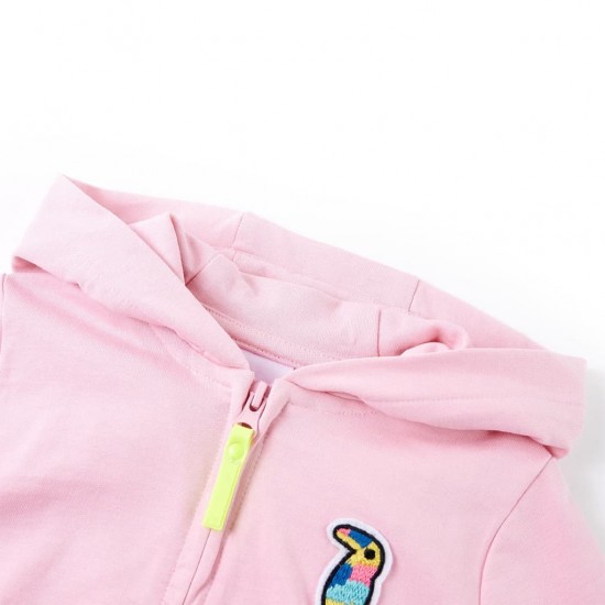 Vaikiškas sportinis megztinis su gobtuvu ir užtrauktuku, rožinis, 128