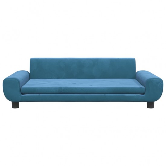 Vaikiška sofa, mėlynos spalvos, 100x54x33cm, aksomas