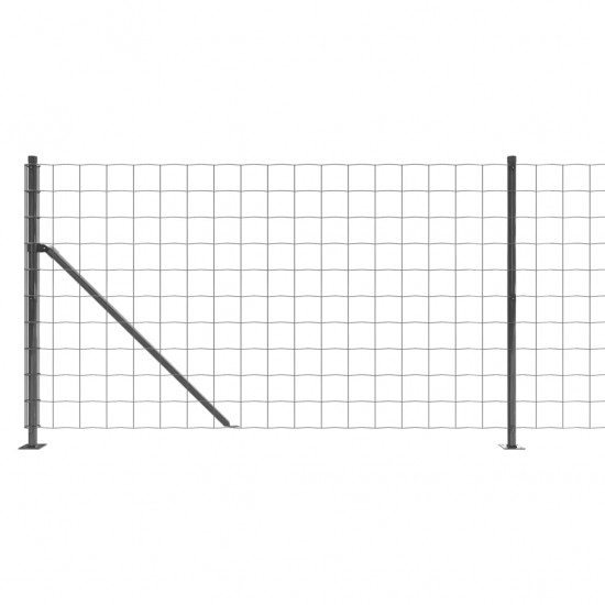 Vielinė tinklinė tvora su flanšais, antracito spalvos, 1,1x25m