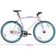 Fiksuotos pavaros dviratis, baltas ir mėlynas, 700c, 59cm