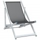 Paplūdimio kėdės, 2vnt., pilkos, aliuminis ir tekstilenas