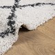 Shaggy tipo kilimas, kreminis ir juodas, 120x120cm