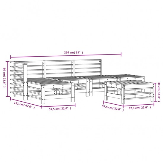 Sodo poilsio baldų komplektas, 6 dalių, douglas eglės masyvas