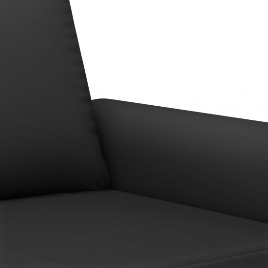 Sofos komplektas su pagalvėlėmis, 2 dalių, juodas, aksomas
