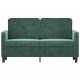 Dvivietė sofa, tamsiai žalios spalvos, 120cm, aksomas