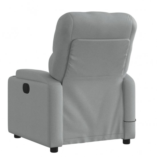 Atlošiamas masažinis krėslas, šviesiai pilkos spalvos, audinys