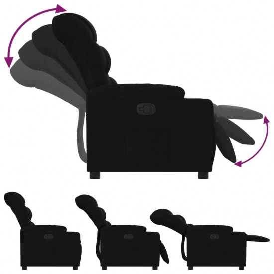 Atlošiamas krėslas, juodos spalvos, audinys