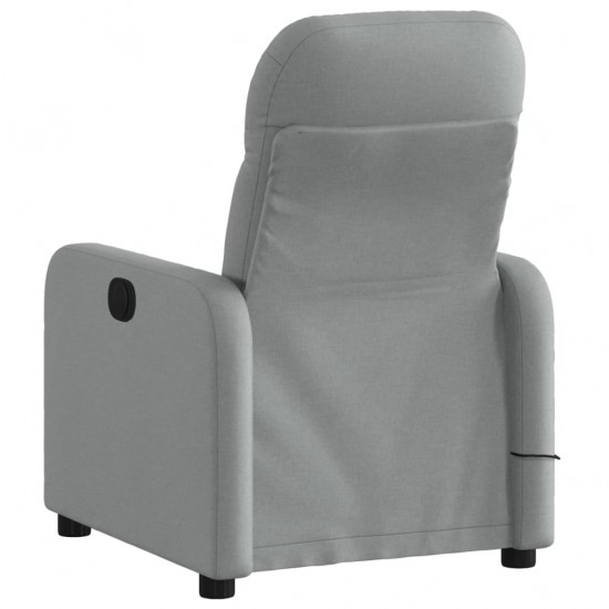 Atlošiamas masažinis krėslas, šviesiai pilkos spalvos, audinys