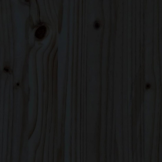 Saulės gultas, juodas, 199,5x60x74cm, pušies medienos masyvas
