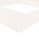 Smėlio dėžė su sėdynėmis, balta, pušies masyvas, kvadratinė