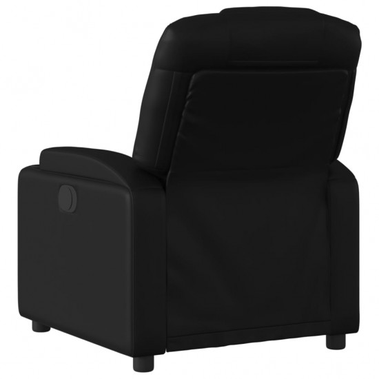 Elektrinis atlošiamas krėslas, juodos spalvos, dirbtinė oda