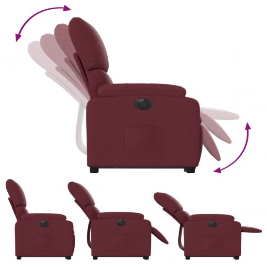Atsistojantis elektrinis masažinis krėslas, vyno, audinys