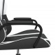 Masažinė žaidimų kėdė, juodos ir baltos spalvos, dirbtinė oda
