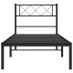 Metalinis lovos rėmas su galvūgaliu, juodos spalvos, 100x190cm