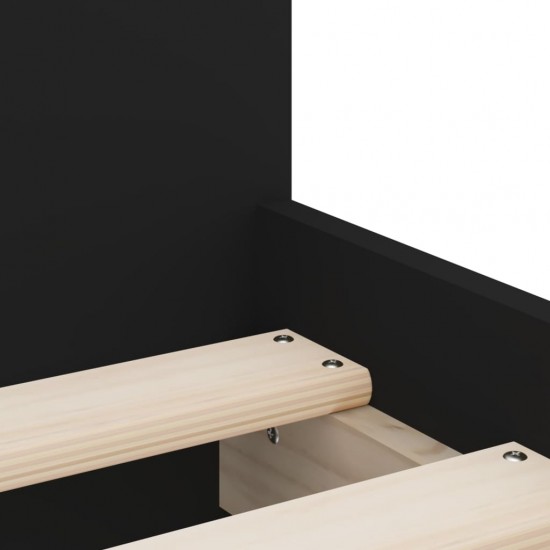 Lovos rėmas su stalčiais, juodos spalvos, 90x190cm