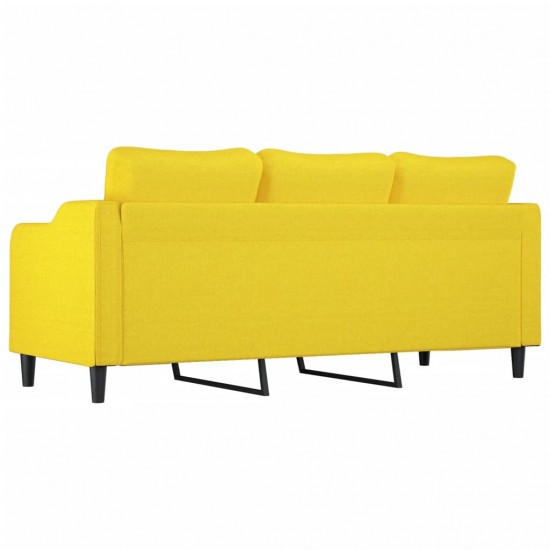 Trivietė sofa, šviesiai geltonos spalvos, 180cm, audinys