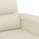 Dvivietė sofa, kreminės spalvos, 140cm, dirbtinė oda