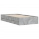 Lovos rėmas su stalčiais, betono, 75x190cm, apdirbta mediena