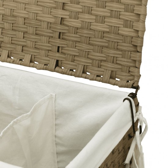 Skalbinių krepšys su ratukais, 60x35x60,5cm, ratanas