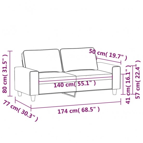 Dvivietė sofa, taupe spalvos, 140cm, audinys