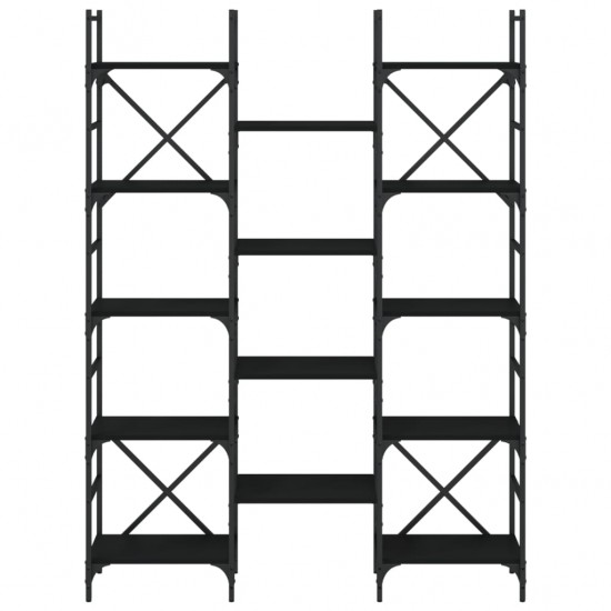 Knygų lentyna, juoda, 127,5x28,5x172,5cm, apdirbta mediena