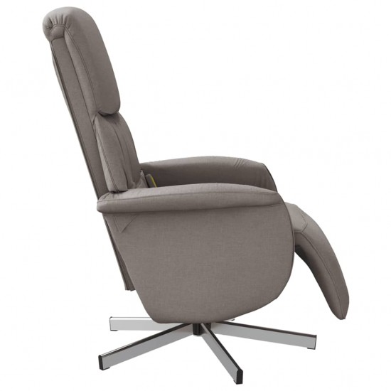 Atlošiama masažinė kėdė su pakoja, taupe spalvos, audinys