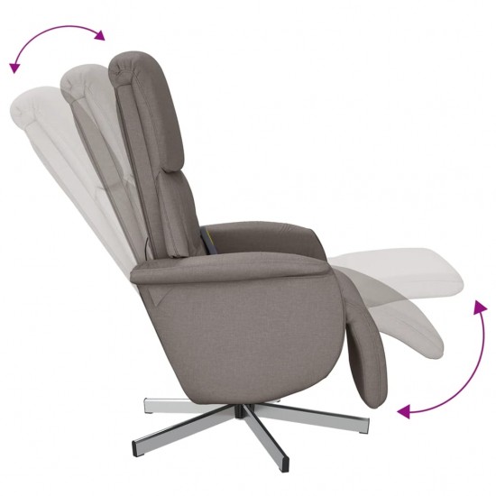 Atlošiama masažinė kėdė su pakoja, taupe spalvos, audinys