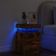 Naktinė spintelė su LED lemputėmis, dūminio ąžuolo, 35x39x55cm