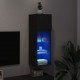 TV spintelė su LED lemputėmis, juodos spalvos, 30,5x30x90cm