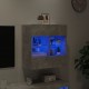 Sieninė TV spintelė su LED lemputėmis, betono, 58,5x30x60,5cm