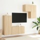 Sieninė TV sekcija, 4 dalių, ąžuolo spalvos, apdirbta mediena