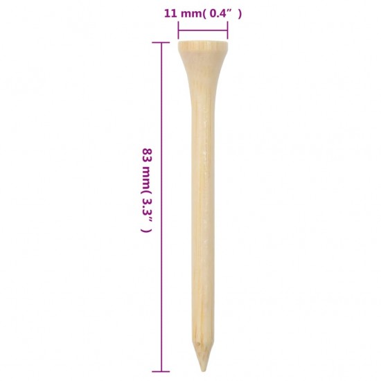 Golfo kamuoliukų laikikliai, 1000vnt., 83mm, bambukas