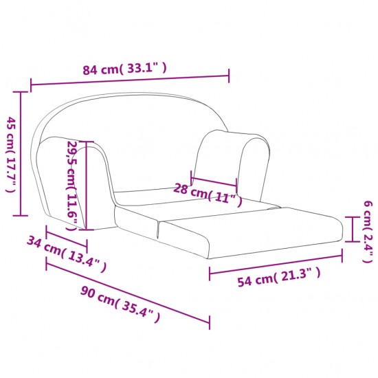 Vaikiška dvivietė sofa-lova, pilka, pliušas, su žvaigždėmis