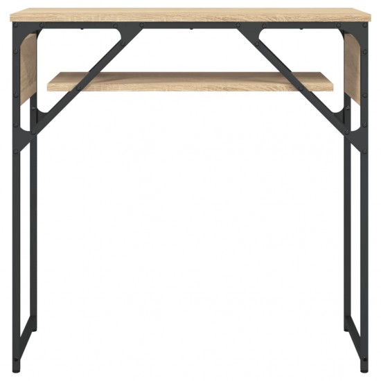 Konsolinis staliukas su lentyna, ąžuolo, 75x30x75cm, mediena
