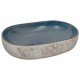 Praustuvas, smėlio ir mėlynas, 59x40x14cm, keramika, ovalus