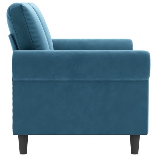 Dvivietė sofa, mėlynos spalvos, 140cm, aksomas