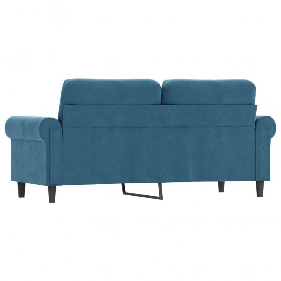 Dvivietė sofa, mėlynos spalvos, 140cm, aksomas