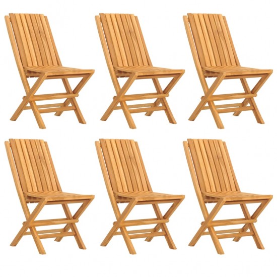 Sulankstomos sodo kėdės, 6 vnt., 47x47x89cm, tikmedžio masyvas