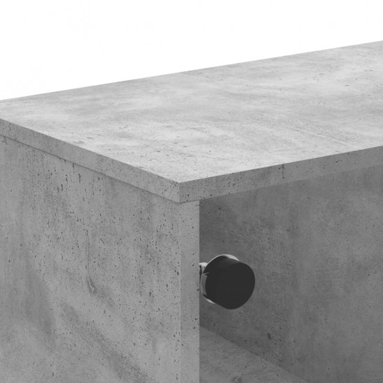 Kavos staliukas su stiklinėmis durelėmis, betono, 68,5x50x50cm