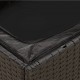 Sodo sofos dalis su pagalvėmis, juoda, poliratanas, be porankių