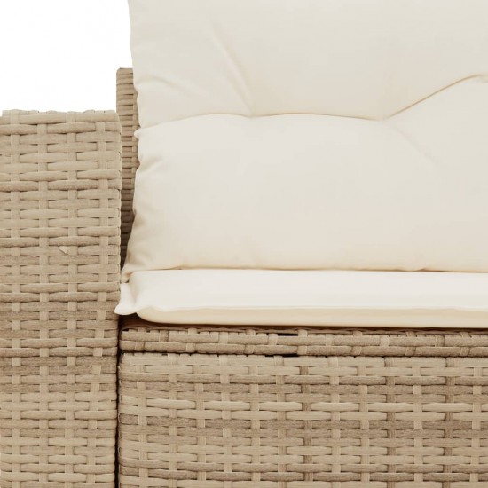 Dvivietė sodo sofa su pagalvėlėmis, smėlio spalvos, poliratanas