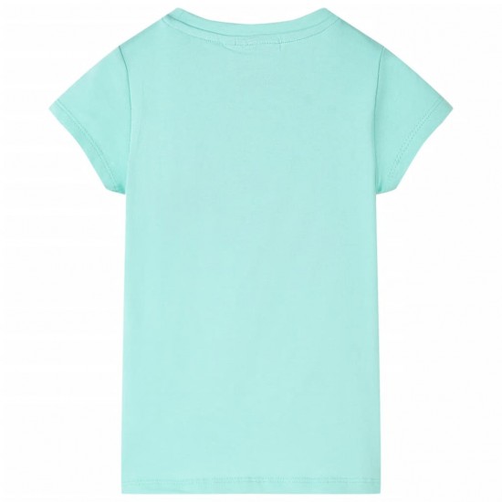 Vaikiški marškinėliai, šviesiai mėtinės spalvos, 116 dydžio