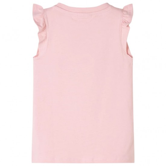 Vaikiški marškinėliai su rankovėmis su raukiniais, šviesiai rožiniai