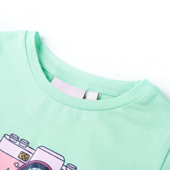 Vaikiški marškinėliai, ryškiai žalios spalvos, 140 dydžio