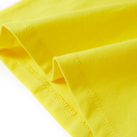 Vaikiški marškinėliai trumpomis rankovėmis, ryškiai geltoni