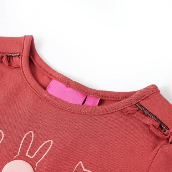 Vaikiški marškinėliai ilgomis rankovėmis, deginti rožiniai, 116 dydžio